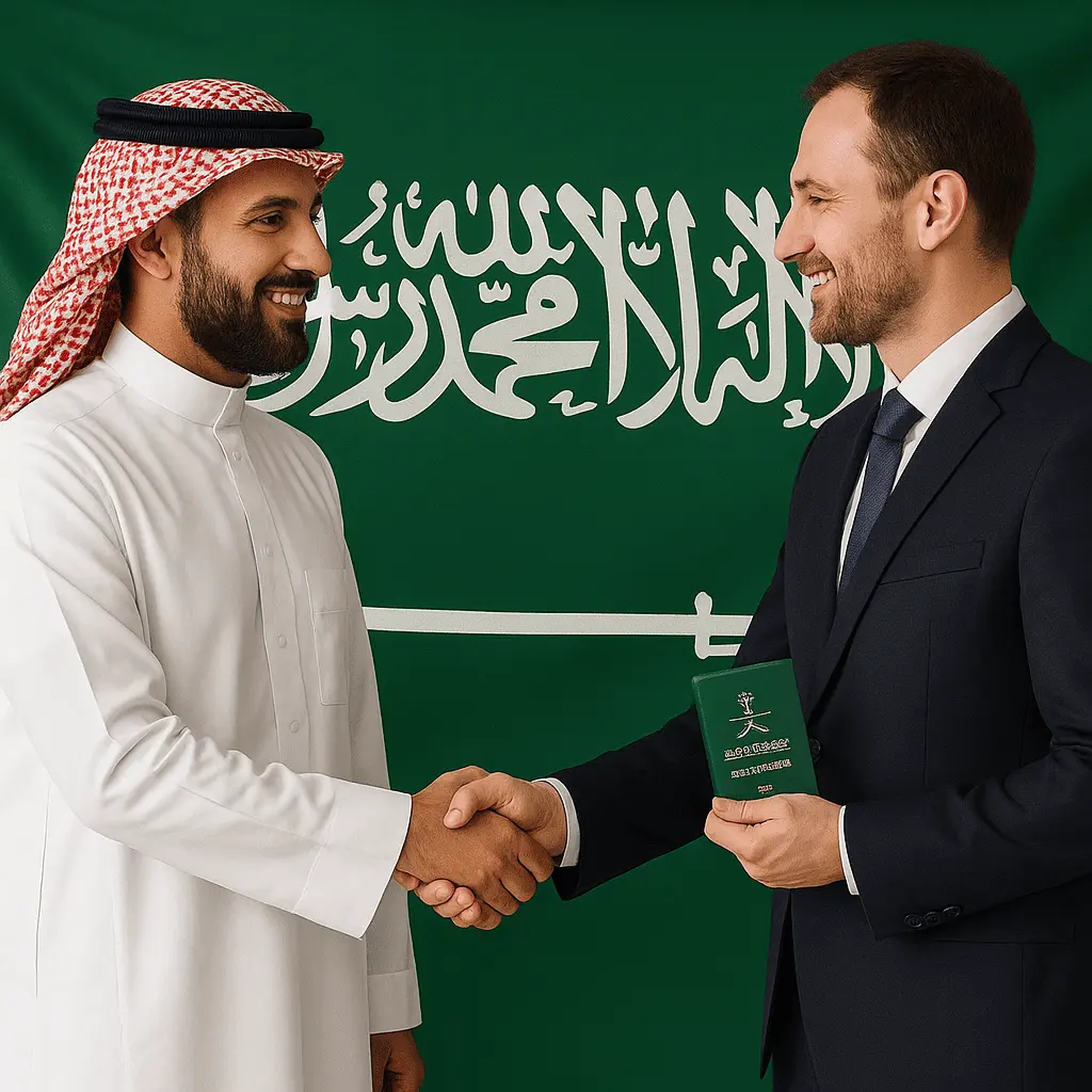 مستثمر أجنبي يحصل على الجنسية السعودية تقديراً لمساهمته في دعم الاقتصاد الوطني.